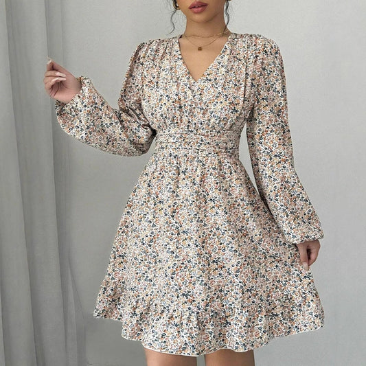 Printed Long Sleeve Dress