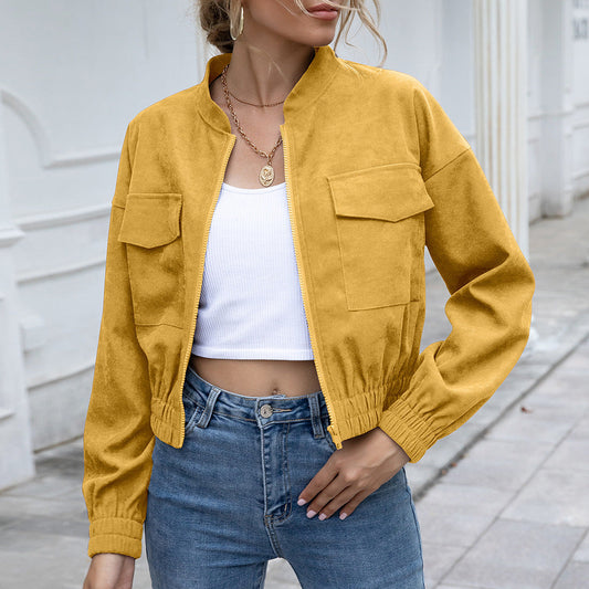 Casual leather jacket for winter